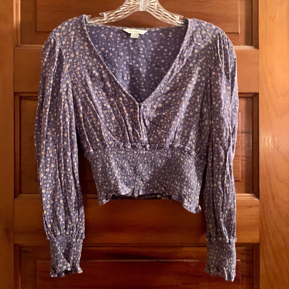American Eagle Floral V-Neck Top